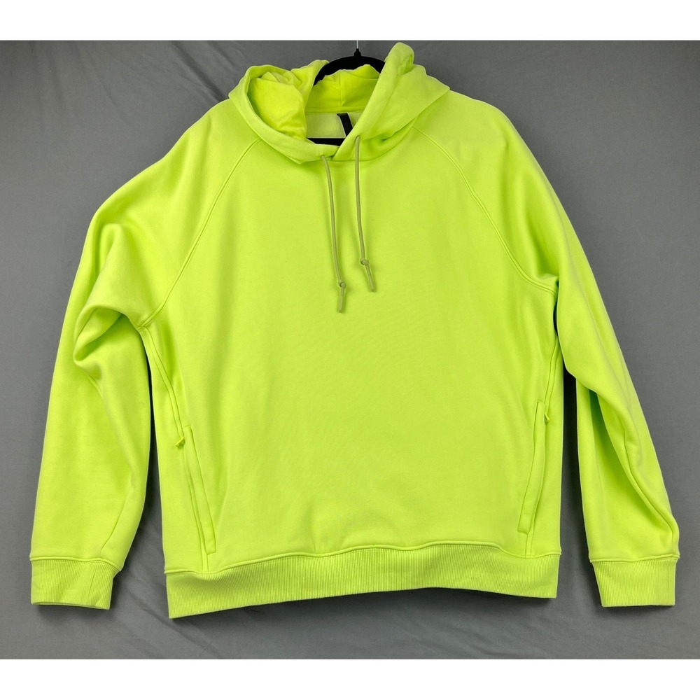 Fabletics Hoodie Mens XL Lime Green Good Pullover Fleece Zipper Pockets Athletic